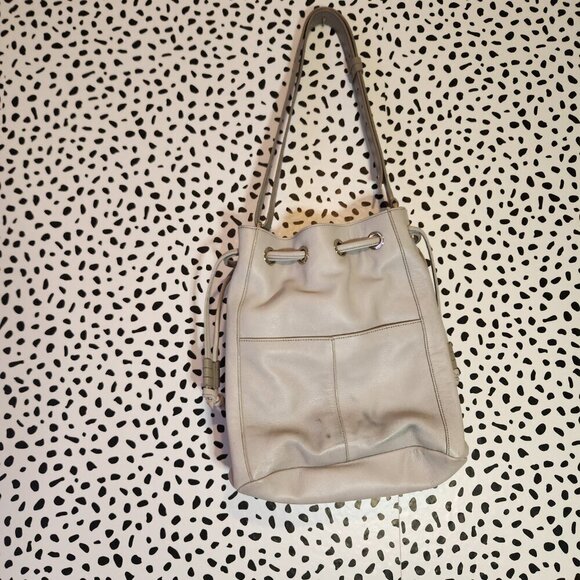 COLE HAAN Dove Grey Drawstring crossbody bag. - Picture 3 of 6